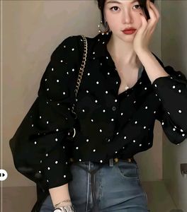 New with tag Pinterest Korean Polka Dot Blouse