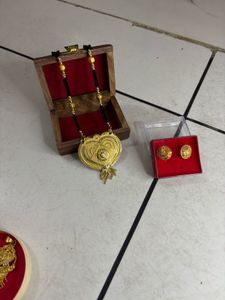 Gold-Plated Mangalsutra &amp; Earring Set