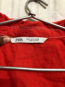 Zara Orange Short Sleeve Top