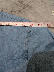 Y2K crossroads denim crop shirt