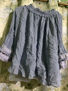 Blue Off-Shoulder Blouse