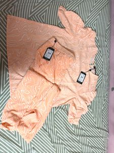Peach Printed Co-ord Set