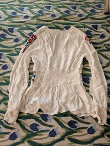 Embroidered White Peasant Blouse
