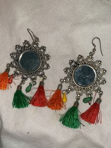 Mirror Tassel Earrings
