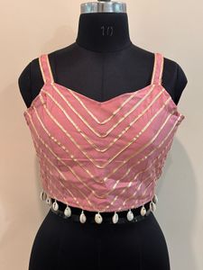 Purple Striped Shell Crop Top