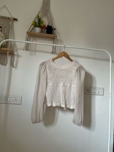 Floral Embroidered Crochet TOPS