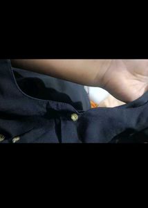 Black Kurti With Golden Sequence Work..