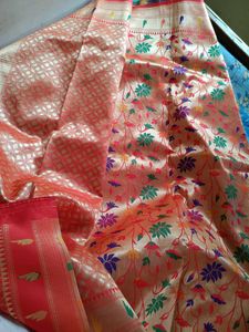 Banarasi Silk Katan Paithani Golden Saree♥️
