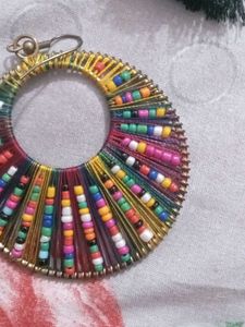 Boho Beaded Hoop Earrings