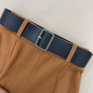 Korean Brown Midi Skirt For Winter
