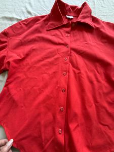Red Button-Down Top