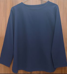 Navy Button-Down Top