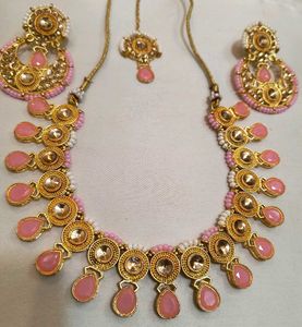 Pink Stone Jewelry Set