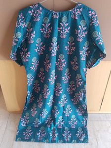 Premium Teal Floral Print Kurta