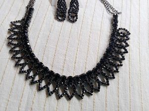Elegant Black Necklace &amp; Earring Set