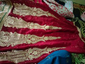 Red and Gold Embroidered Lehenga