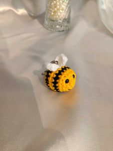 Crochet Mini Bee Keychain 🐝