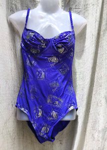 Blue Patterned One Piece