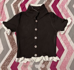 BLACK KOREAN TOP  Stretchable Comfortwear