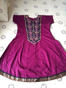 Purple A-line Festive Kurta