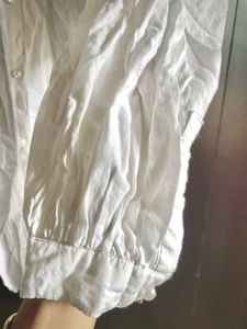 Vero Moda White Smocked Sleeve Top