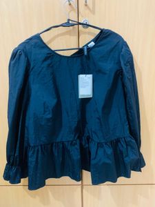 H&M Black Tie Up Top New With Tag XL