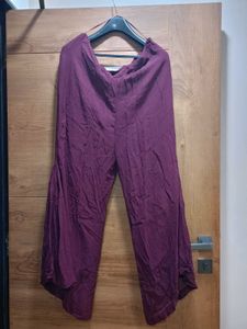 Maroon Flared Palazzo Pants