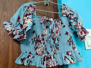 Floral Smocked Crop Top