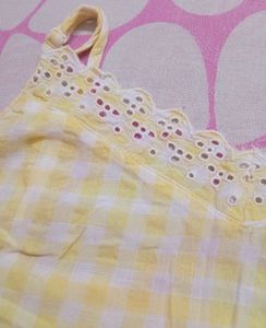 Yellow And white Checkered Top