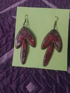 Unique Red Dangle Earrings