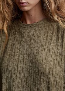 Mango Olive Green Ribbed Knit Set - Relaxed Fit