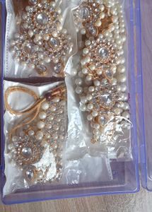 Pearl &amp; Crystal Indian Jewelry Set
