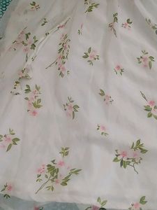 White Georgette Floral Top and Belt