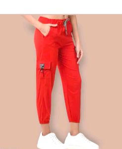 Red Cargo Joggers