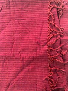 Deep Red Cotton Dupatta/ Stole