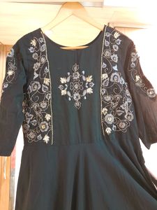 Embroidery Cut Sleeve Gown