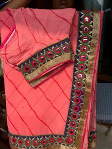 Elegant Embroidered Saree - leheriya
