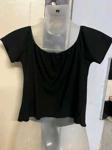 SHEIN BRANDED Black Tie-Front Top