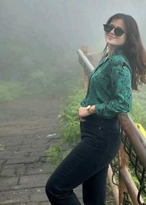 Vintage Emerald Green Patterned Blouse