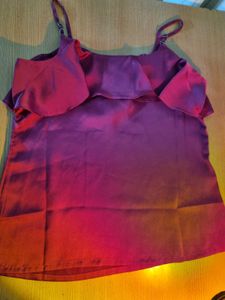 Strappy Ruffle Neck Silk Top
