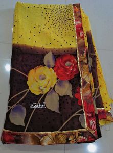 Floral Yellow Saree
