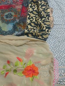 2 Kurti Embroidered Beautiful Golden And Fulkari