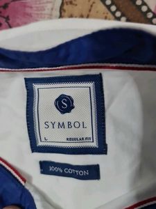 Symbol White Casual Shirt