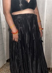 Beautiful Black Crepe Lengha