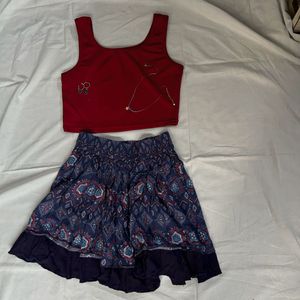 Patterned Mini Skirt