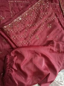 Burgundy Embroidered Salwar Kameez