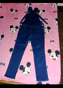 Denim Dungaree For Women + Free Full Sleeve Tshirt