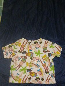 Patterned Short Sleeve crop Tee