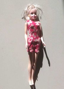 Barbie Doll in Red Floral Dress