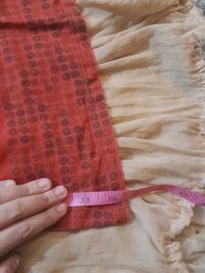 Rust Red Cotton Palazzo Pants, Size - S
